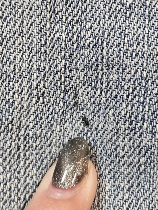 Chico's Platinum Denim Jacket with Ruffles & Button Closures Size 2 Or Large - Picture 4 of 8